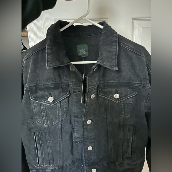 Brand New Denim Jacket. Washed black color. Runs Big - Picture 2 of 3